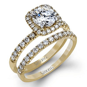 Simon G. "Cushion Halo" Diamond Engagement Ring
