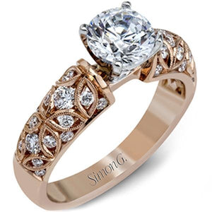 Simon G. Filigree Vintage Style Diamond Engagement Ring
