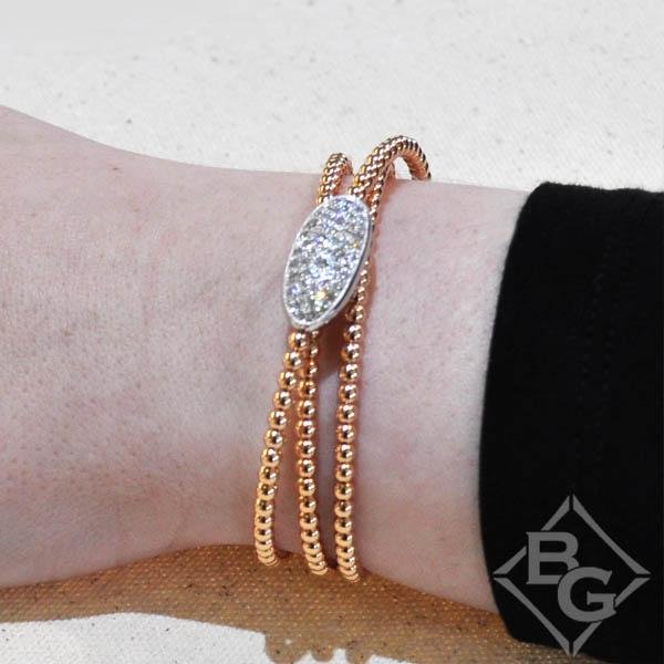 Simon G. Flexible Rose Gold Multi-Layer Pave Diamond Bangle