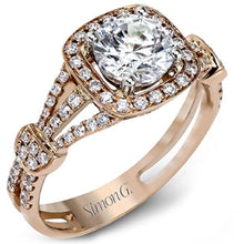 Load image into Gallery viewer, Simon G. Halo Split Shank Diamond Engagement Ring
