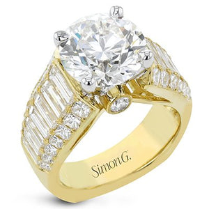 Simon G. Large Center Baguette Diamond Engagement Ring