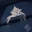 Load image into Gallery viewer, Simon G. Princess-Cut &quot;Twist&quot; Split Shank Diamond Engagement Ring
