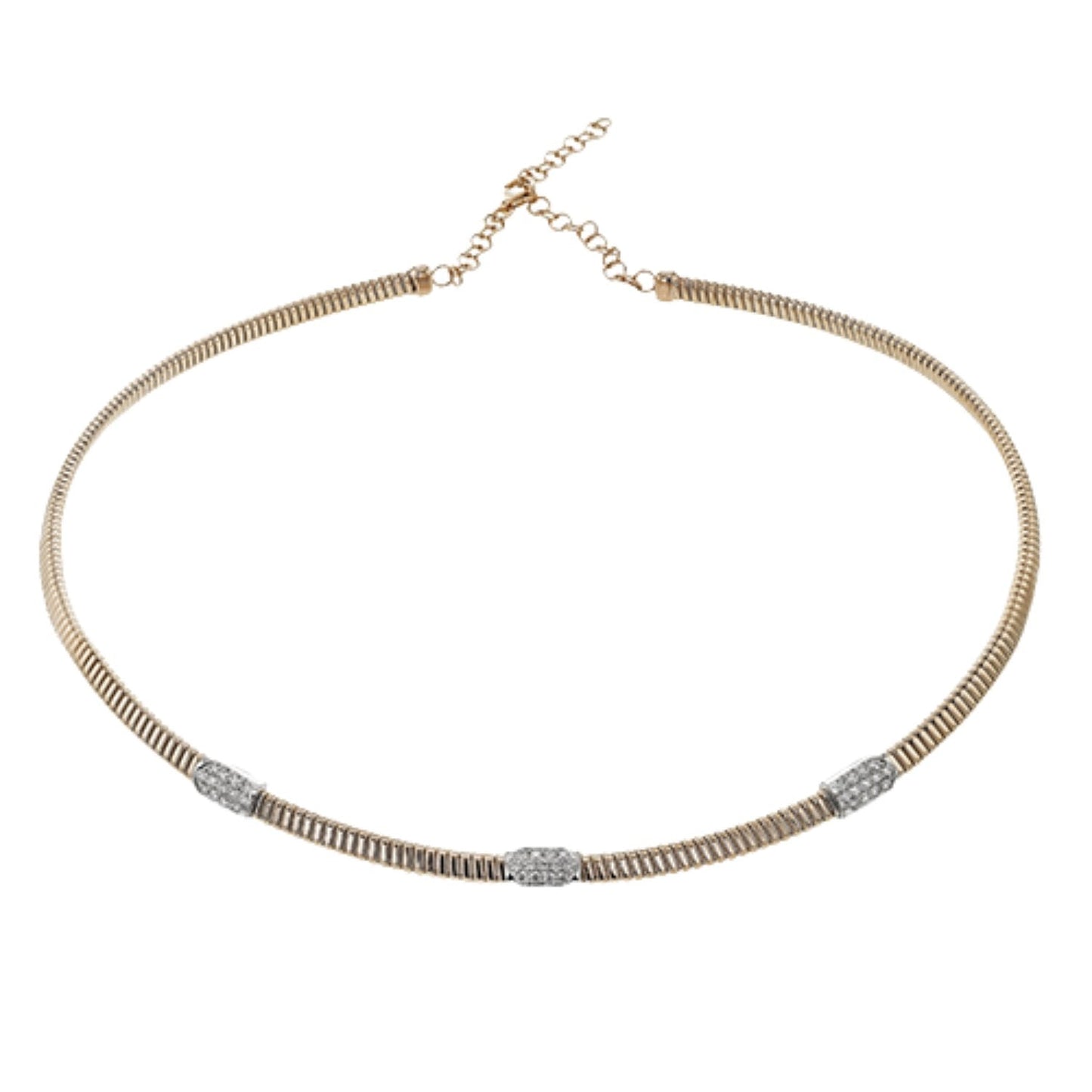 Simon G. Three Station Pave Diamond Choker Necklace
