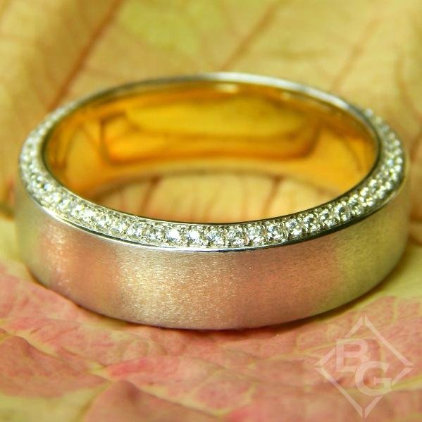 Simon G. Two-Tone Gold Diamond Eternity Wedding Band