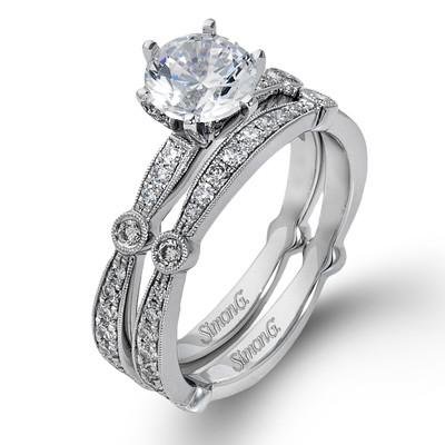 Simon G. Vintage Style Bezel Set Diamond Wedding Ring