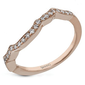 Simon G. Vintage Style Curved Diamond Wedding Ring