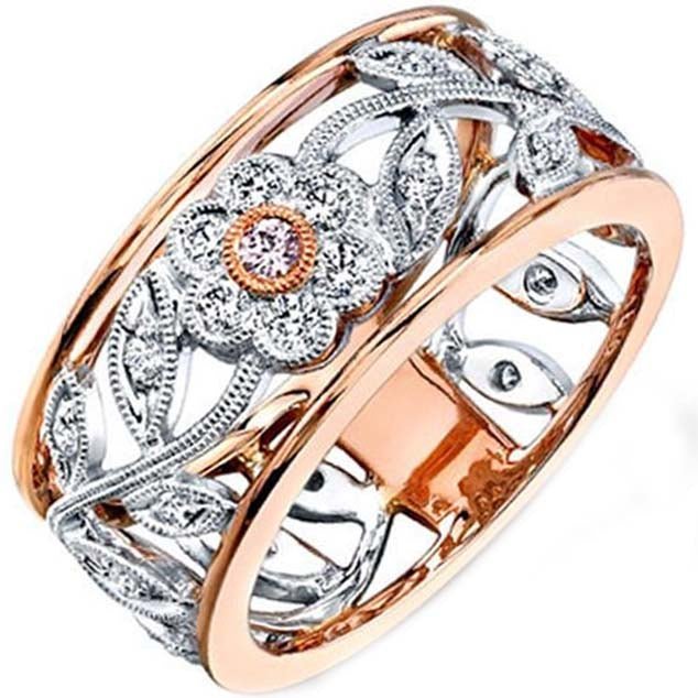 Simon G. Vintage Style Flower Diamond Ring