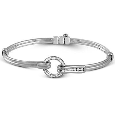 Simon G. White Gold Men's Buckle Diamond Bracelet
