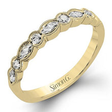 Load image into Gallery viewer, Simon G. White Gold Vintage Style Bezel Set Diamond Wedding Ring
