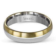 Load image into Gallery viewer, Simon G. White &amp; Rose Gold &quot;Brushed&quot; Two-Tone Men&#39;s Wedding Band
