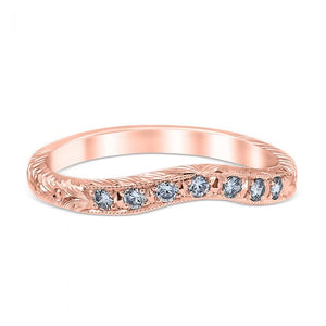 Whitehouse Brothers Florin Leaf Vintage Style Diamond Wedding Ring