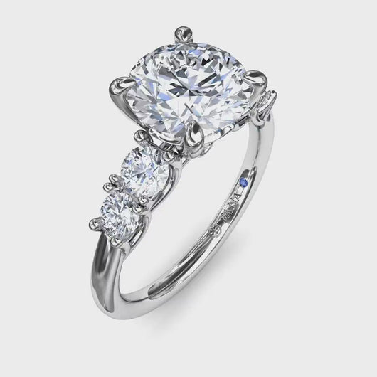 Video of Fana Round Cut Prong-Set Graduating Diamond Engagement Ring