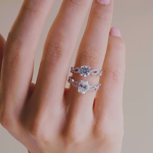 Video of Kirk Kara Rayana Paisley Swirl Diamond Engagement Ring on Finger