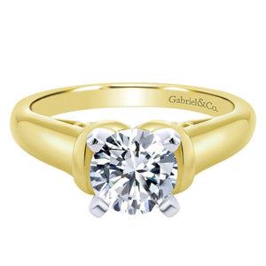 Ben Garelick Royal Celebrations "Quinn" 14K Yellow Gold High Polish Solitaire Diamond Engagement Ring