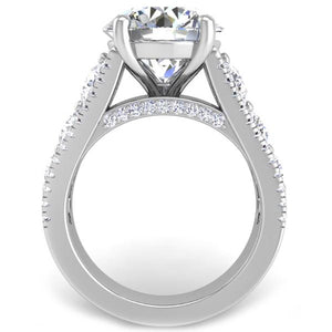 Profile View of BGLG Hampton 5.5 Carat Round Lab-Grown Diamond Engagement Ring with Large Graduating Side Lab-Diamonds