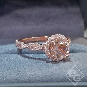 Artcarved "Gianna" Morganite Center Twist Shank Diamond Engagement Ring