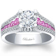 Load image into Gallery viewer, Barkev&#39;s Pink Sapphire Channel Set Cathedral Diamond Engagement Ring
