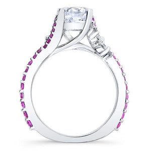 Barkev's Pink Sapphire "Flare" Prong Set Diamond Engagement Ring