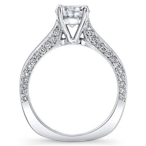 Barkev's Princess Cut Channel Set Blue Diamond Engagement Ring