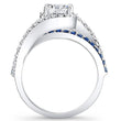 Load image into Gallery viewer, Barkev&#39;s Swirl &quot;Whisper Halo&quot; Blue Sapphire Diamond Engagement Ring
