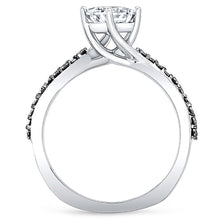 Load image into Gallery viewer, Barkev&#39;s Twisted Black Diamond &amp; High Polished Band Engagement Ring

