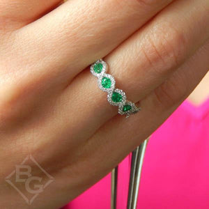 Ben Garelick 14K White Gold Emerald & Diamond Ring