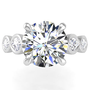 Ben Garelick Bella Round Lab-Grown Diamond Engagement Ring with Bezel Set Marquise Side Diamonds