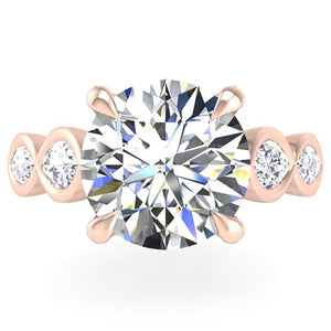 Ben Garelick Bella Round Lab-Grown Diamond Engagement Ring with Bezel Set Marquise Side Diamonds