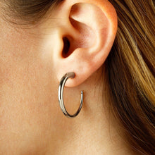 Load image into Gallery viewer, Ben Garelick Classic Sterling Silver Tapered Hoop Earrings
