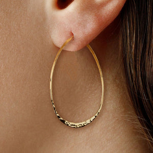 Ben Garelick Contemporary Hammered Oval Hoop Earrings
