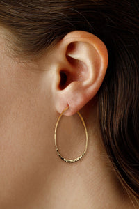 Ben Garelick Contemporary Hammered Oval Hoop Earrings