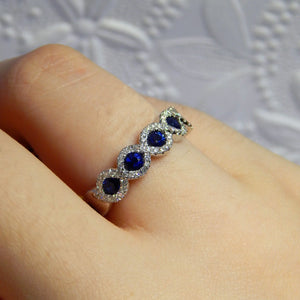 Ben Garelick "Criss Cross" Blue Sapphire & Diamond Right Hand Ring