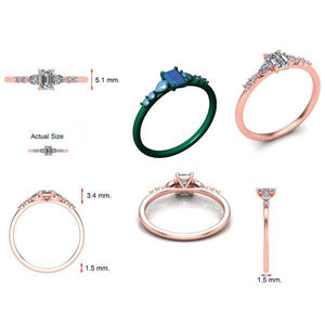 Ben Garelick Custom Designed Low Profile Emerald Cut Diamond Engagement Ring