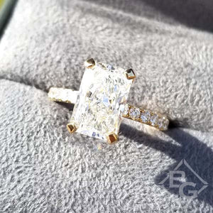 Ben Garelick Elongated Radiant Hidden Halo Diamond Engagement Ring