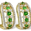 Load image into Gallery viewer, Ben Garelick Green Garnet and Diamond Huggie Earrings
