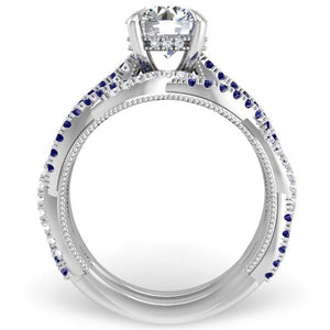 Ben Garelick Luna Twist Hidden Halo Blue Sapphire Engagement Ring