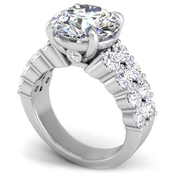 BGLG Getty 5.75 Carat Round Lab-Grown Two-Row Diamond Engagement Ring