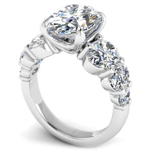 BGLG Holmby 5.5 Carat Oval Lab-Grown Diamond Engagement Ring with Large Graduating Side Lab-Diamonds