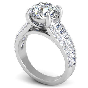 BGLG Mini-Montauk Round & Baguette Lab-Grown Diamond Engagement Ring