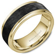 Load image into Gallery viewer, Bleu Royale Two Tone Black Forged Carbon Fiber Center Wedding Band
