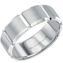 Load image into Gallery viewer, CrownRing 8MM Satin &amp; High Polished Wide Grooved Wedding Band

