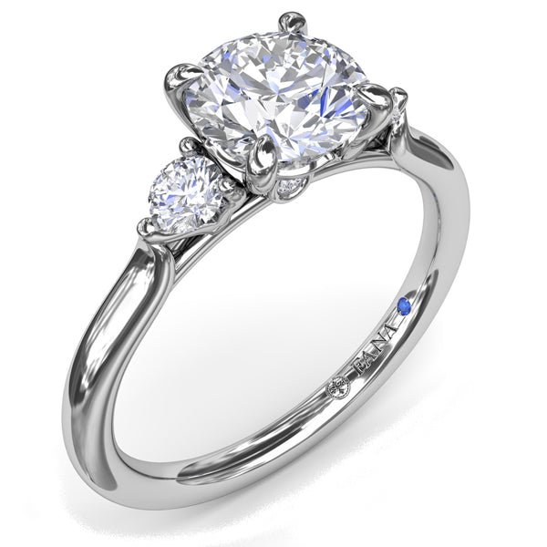 Fana Three Stone Classic Round Cut Diamond Engagement Ring