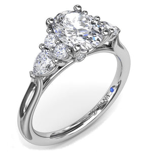 Fana Three Stone Cluster Diamond Engagement Ring