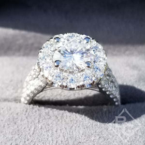 Gabriel & Co. "Coco" Round Large Diamond Halo Engagement Ring