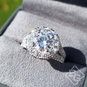 Gabriel & Co. "Coco" Round Large Diamond Halo Engagement Ring