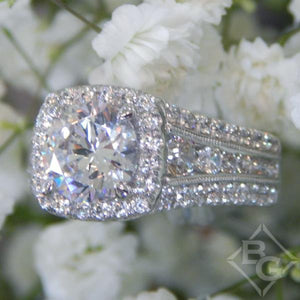 Gabriel Amavida "Dawn" Cushion Halo Diamond Engagement Ring