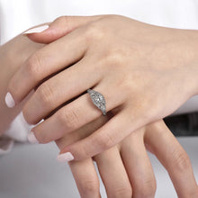 Load image into Gallery viewer, Gabriel &amp; Co. &quot;Abel&quot; Round Halo Vintage Diamond Engagement Ring
