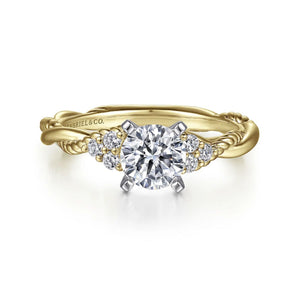 Gabriel & Co. "Catalina" Twist Shank Diamond Engagement Ring