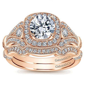 Gabriel & Co. "Delilah" Vintage Style Diamond Halo Engagement Ring