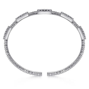 Gabriel & Co. Diamond Station Flexible Textured Bangle Bracelet